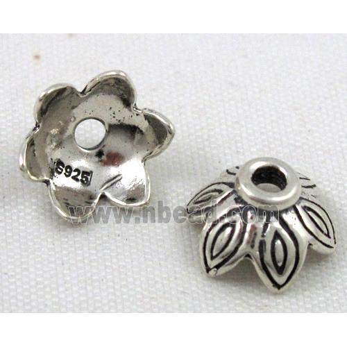 Thailand Sterling Silver beadcap, antique silver