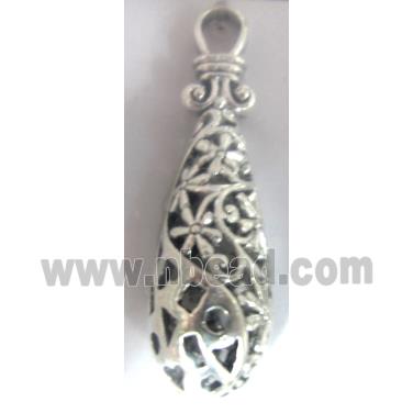 Hollow Tibetan Silver pendant, lead free and nickel free