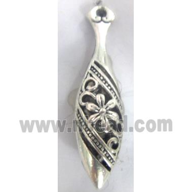 Hollow Tibetan Silver pendant, lead free and nickel free