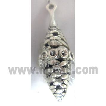 Hollow Tibetan Silver pendant, lead free and nickel free