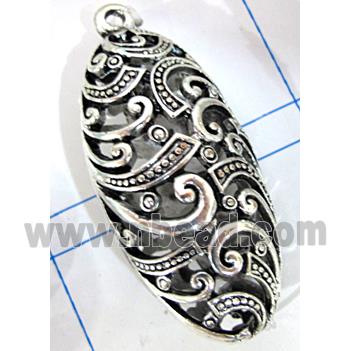 Hollow Tibetan Silver pendant, lead free and nickel free