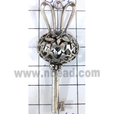 Hollow Tibetan Silver pendant, lead free and nickel free