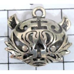 Hollow Tibetan Silver tiger pendant, lead free and nickel free
