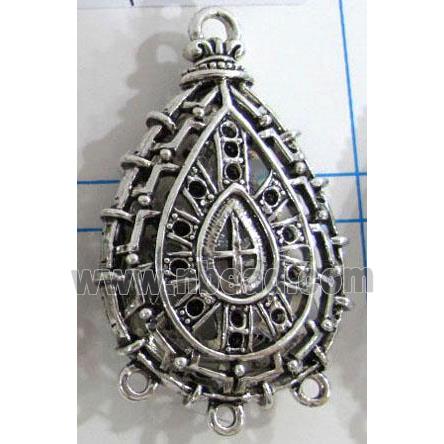 Hollow Tibetan Silver pendant, lead free and nickel free