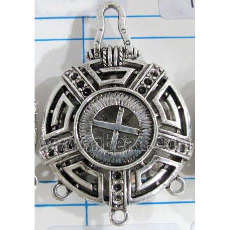 Hollow Tibetan Silver pendant, lead free and nickel free