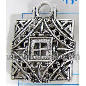 Hollow Tibetan Silver pendant, lead free and nickel free