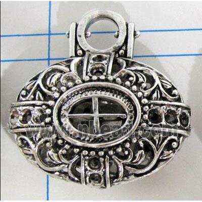 Hollow Tibetan Silver pendant, lead free and nickel free