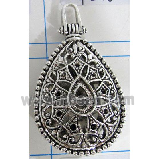 Hollow Tibetan Silver pendant, lead free and nickel free