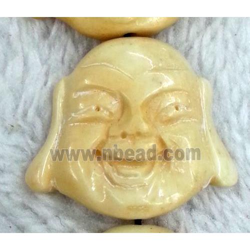 antique cattle bone beads, buddha