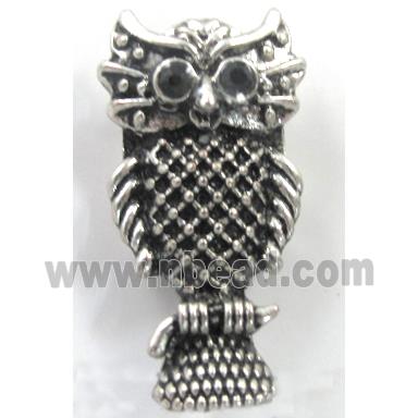 Tibetan Silver Owl charm, Lead and nickel Free
