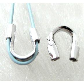 Wire Thimble Protectors, Copper, U-shaped, Platinum plated