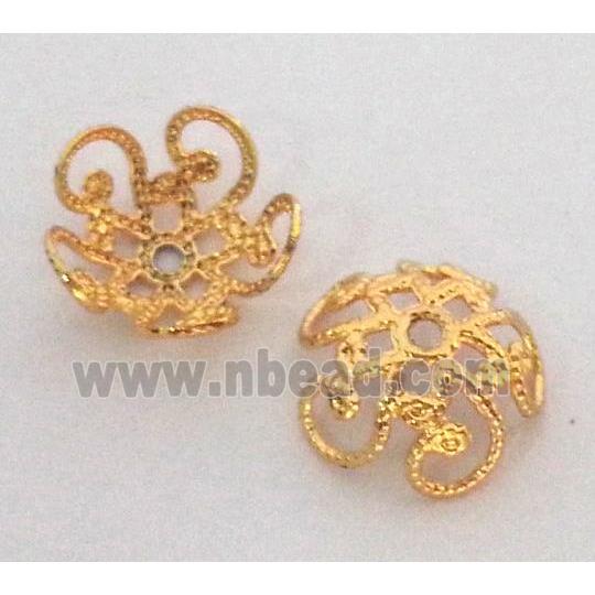 copper caps bead, caps, unfading, gold plated