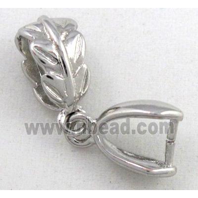 copper pendant clasp, platinum plated