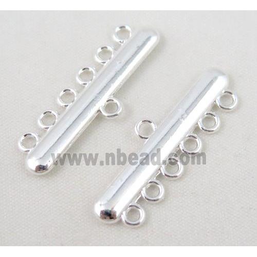 bracelet bar, alloy connector, silver plated
