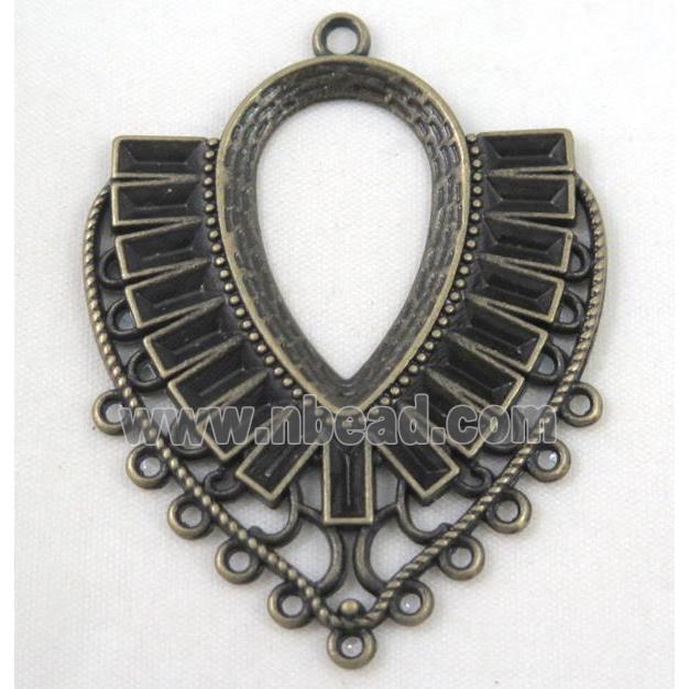 alloy pendant, gemstone setting, bronze