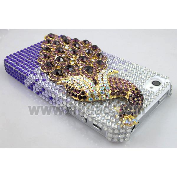 iPhone 4&4S Peacock Diamond Rainstone Case Cover