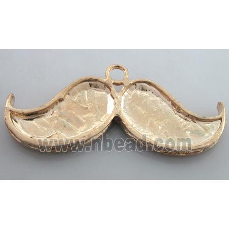 alloy Mustache pendants pave rhinestone rose gold