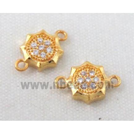 zircon, copper connector, gold plated