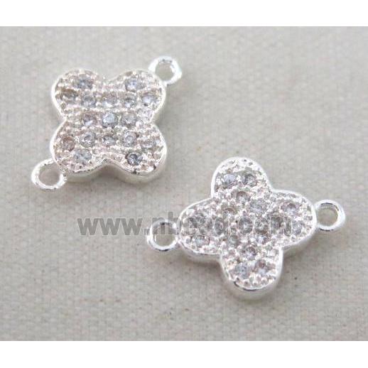 zircon, copper connector, silver plated