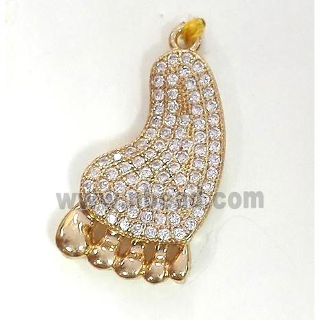 zircon, copper pendant, gold plated