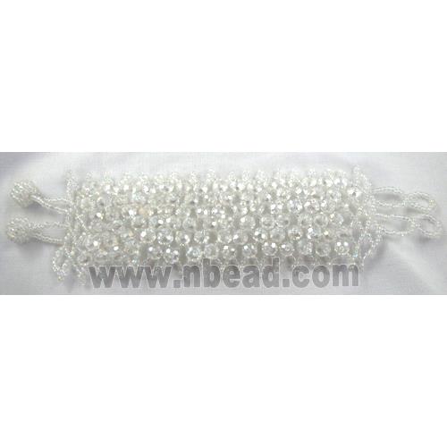Chinese Crystal glass Bracelet, seed glass bead, clear