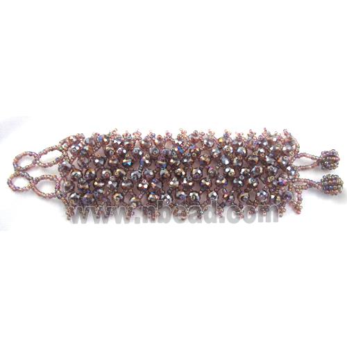Chinese Crystal glass Bracelet, seed glass bead