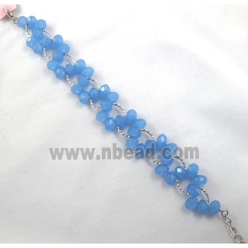 Chinese Crystal glass Bracelet, blue