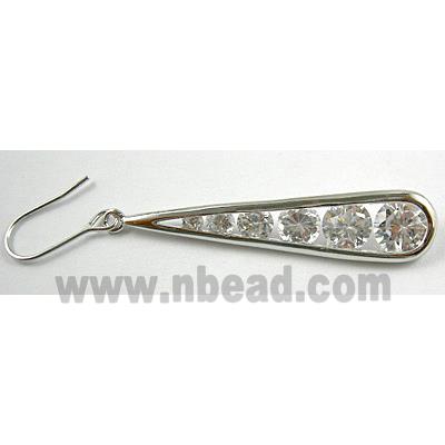 White CZ Diamond Earrings, Nickel Free