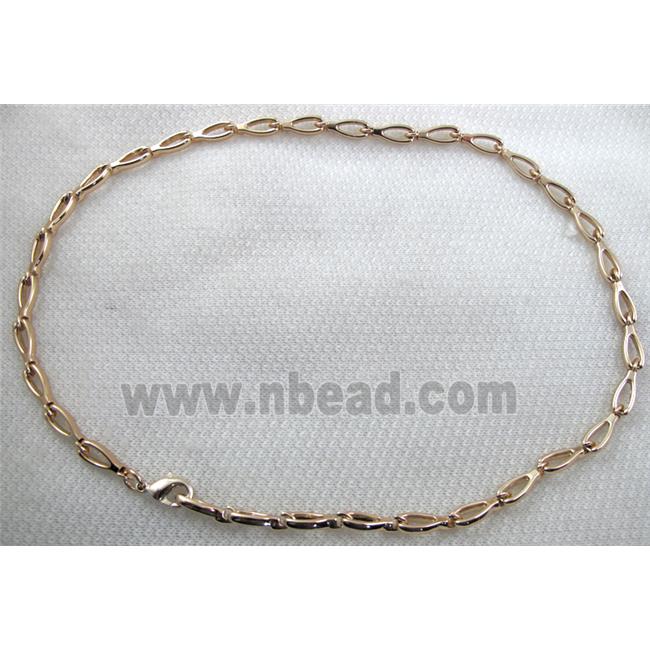 14K Gold Plated Alloy bracelet chain, Nickel Free, Lead Free