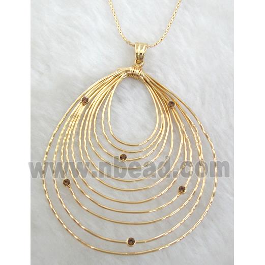 Handcraft Necklace, copper, gold plated, nickel free, lead free