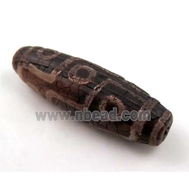 natural tibetan Dzi beads, barrel