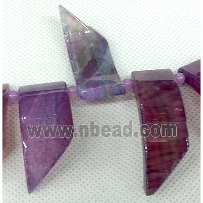 Agate slice beads Necklace Chain, purple