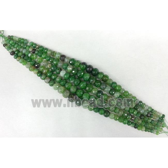 Agate rondelle beads Necklace Chain, green
