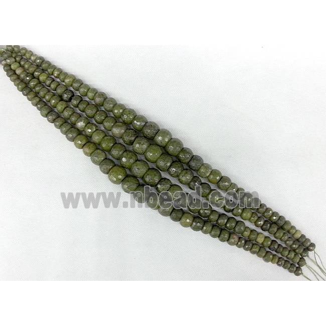 green Agate rondelle beads Necklace Chain