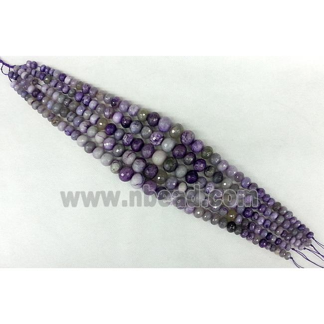 purple Agate beads Necklace Chain, faceted rondelle