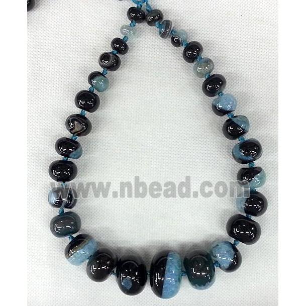 blue Druzy Agate rondelle beads Necklace Chain