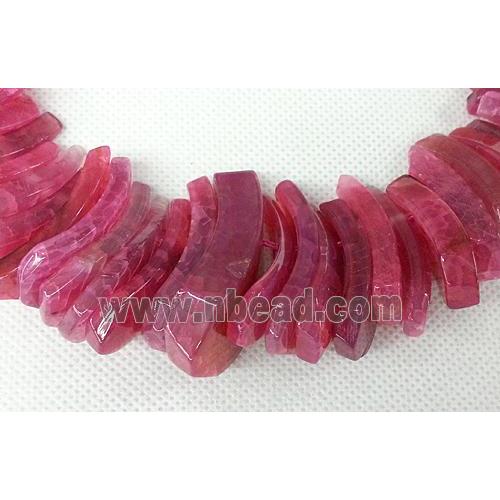 red Agate Slice beads chain necklace, chips