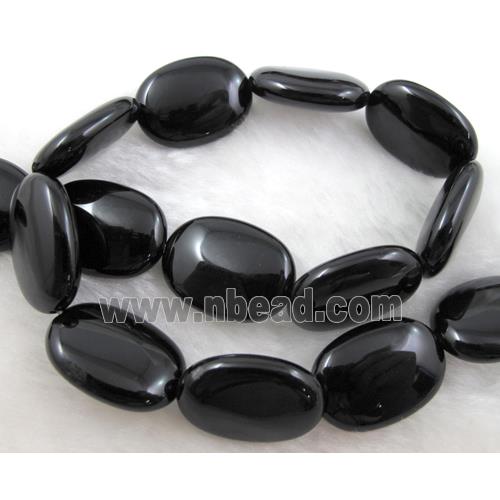 Natural black onyx Agate beads, oval