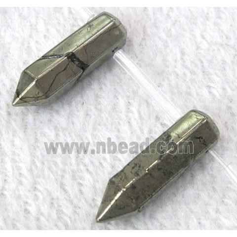 natural Pyrite bullet Beads