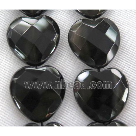 black onyx bead, heart