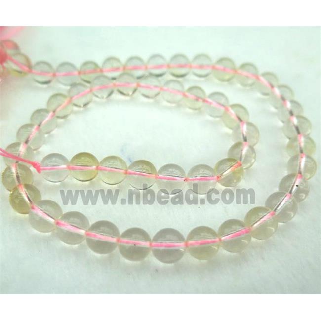 golden Clear Quartz Beads, round