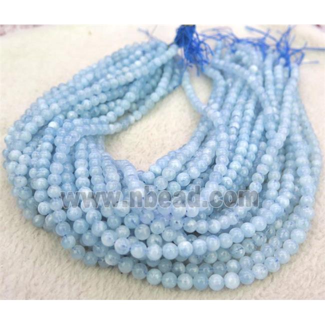 natural Aquamarine beads, round
