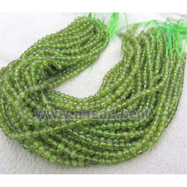 natural Peridot beads, round