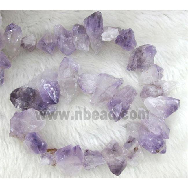 amethyst nugget beads, point, freeform