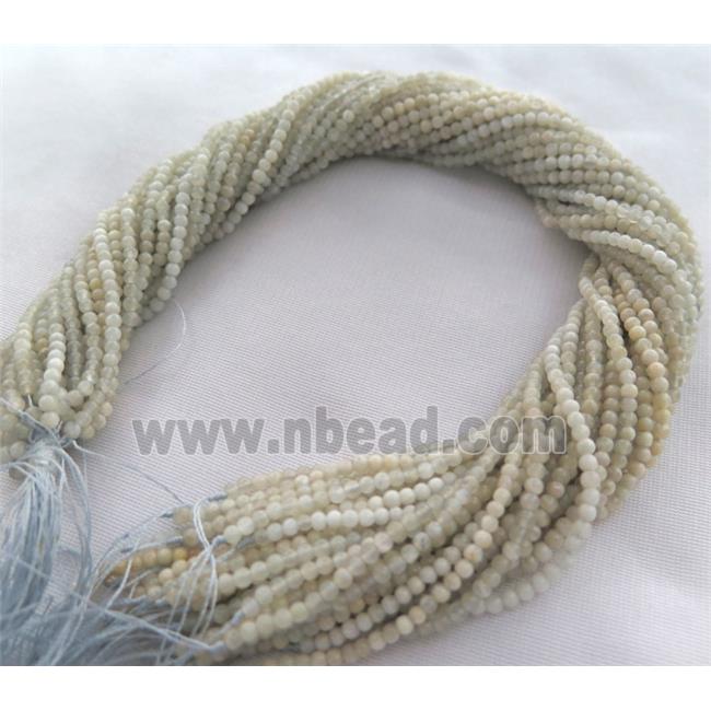 tiny White Jade beads, round
