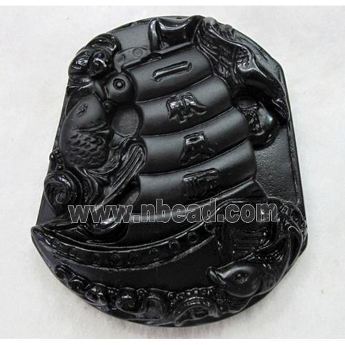 Natural Black Obsidian Pendant