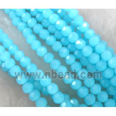 Chinese Crystal Beads, Faceted Round, Aqua