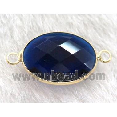 chinese crystal glass connector, faceted oval