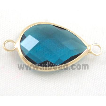 Chinese crystal glass connector, faceted teardrop