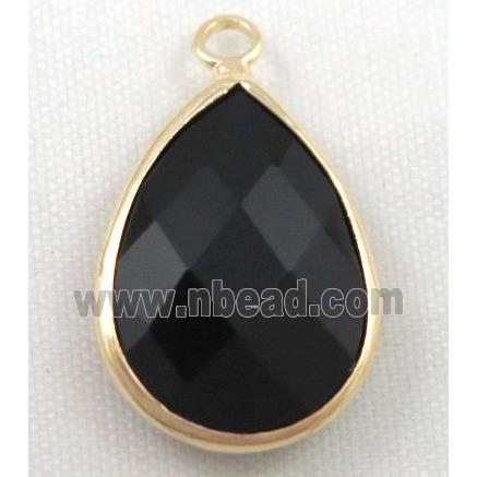 Chinese crystal glass pendant, faceted teardrop